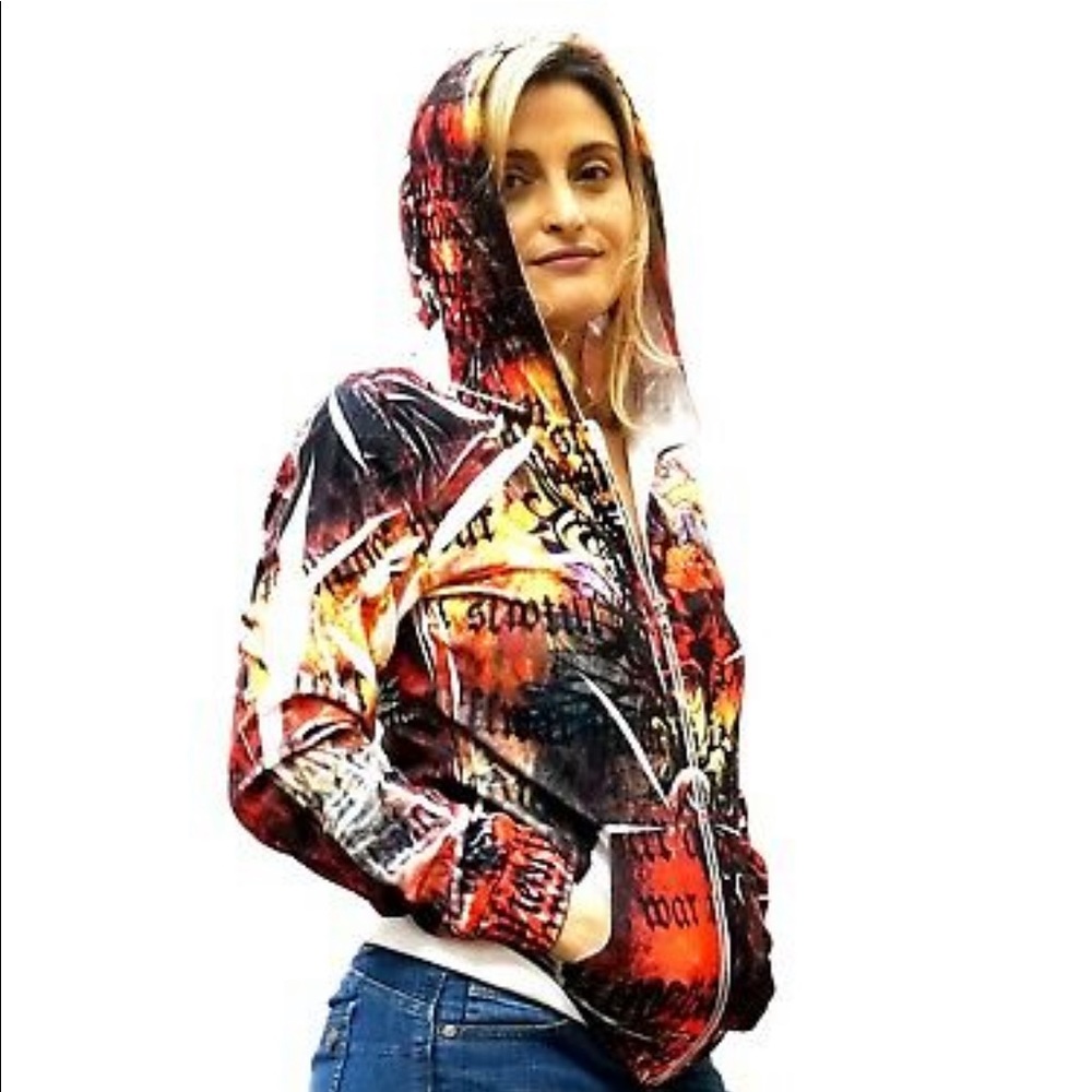Sport Jacket Tie-dye Pattern Zip DNLA-D21